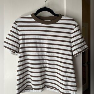 COS Brown and White Striped Top
